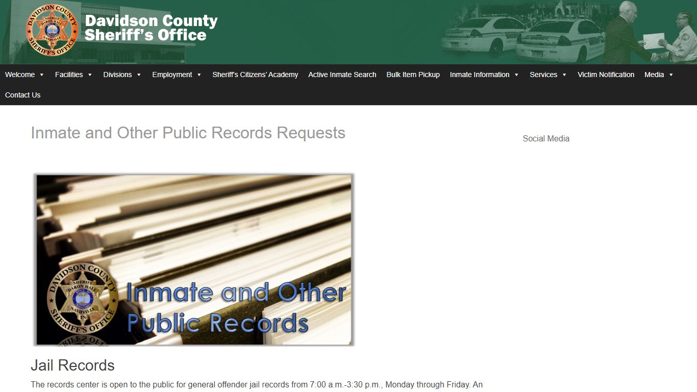 Inmate and Other Public Records ... - Nashville, Tennessee